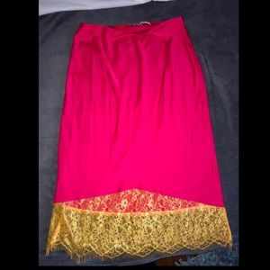 Urban Outfitters XL elastic silk midi skirt